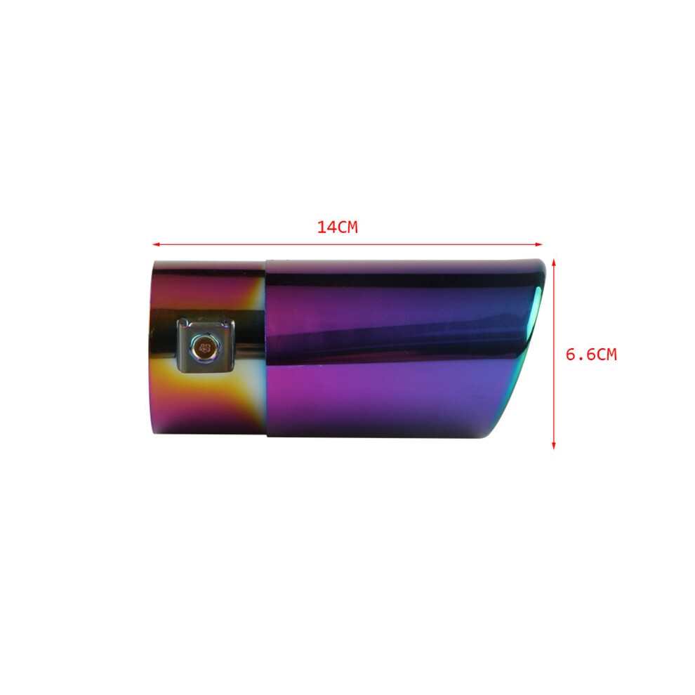 Car Exhaust Tip Stainless Steel Rustproof Universal Exhaust Tail Throat For 5.3Cm To 3.8Cm Pipe Colorful Straight Type 7901320768591