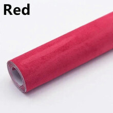 (40x150cm-rood) Suède stof zelfklevend leer, fluwelen suède textuur stof sticker, zelfklevende doek