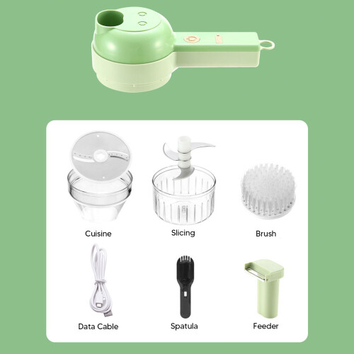 4-in-1 Elektrischer Gemüse-Schneider Mini 200 ml USB Silber 2