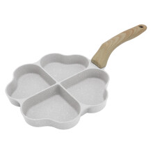 Sartén para freír huevos en forma de corazón, con capacidad para 4 huevos, 19,5 cm, blanco