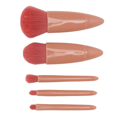 5-teiliges pinkes Make-up-Pinsel-Set - Lidschatten, Spiegel-Set 2