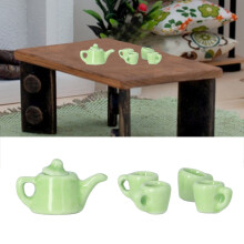 1:12 Puppenhaus-Teetassen-Set, weißes Porzellan