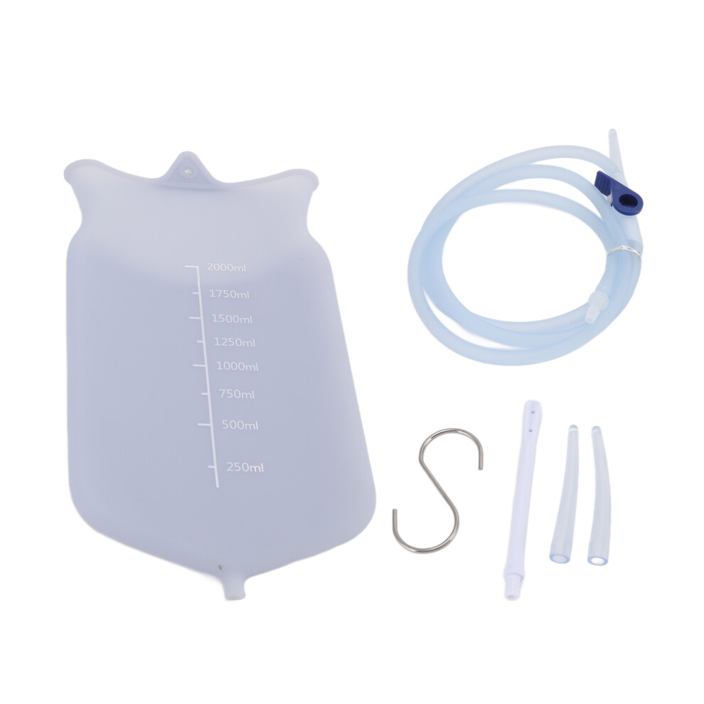 Silicone Enema Bag Kit Portable Enema Douche Bag Home Colon Cleansing Bag Set 2L with Scale