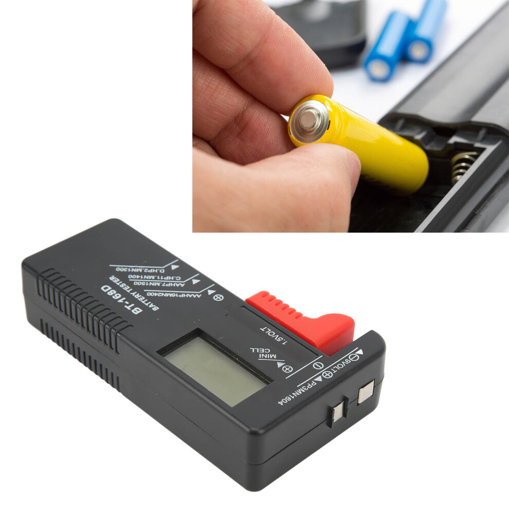 2Pcs Battery Checker Capacity Tester Meter Digital Display Tool For Aa Aaa 9V 1.5V 9371320776700