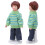 1:12 Maßstab Grüner Pullover Mini-Junge 11,5 cm 14