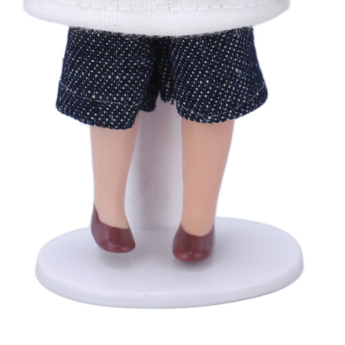 1:12 Maßstab blonde Keramik-Mädchenpuppe, 11,2 cm 2