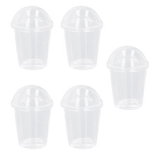 5 piezas a escala 1:12, tazas transparentes para casa de muñecas con tapas