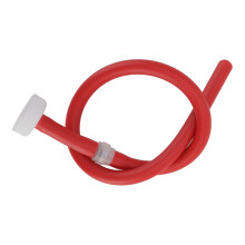 Tubo de enema de silicona de 50 cm, rojo, con conector para botella.