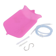 Kit de bolsa de enema de silicona 2L rosa portátil para colon