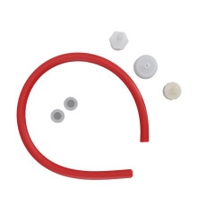 Kit de mangueras de silicona para enema, 50 cm, rojo, con válvula antipreflujo