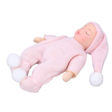 Figura de 7 cm de porcelana rosa para casa de muñecas, recién nacido, a escala 1:12.