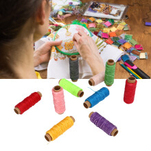 Hilo encerado duradero de 50 m, 150D, 10 colores, para costura a mano de cuero y libros