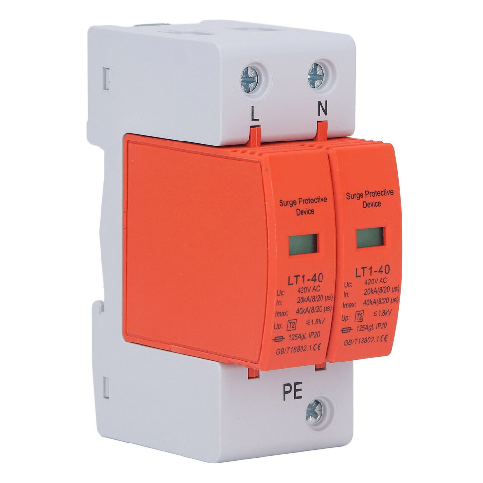 Ac Surge Protector 2P Flame Retardant 36Mm Rail Installation Protective Arrester Device 420V 4291320782110