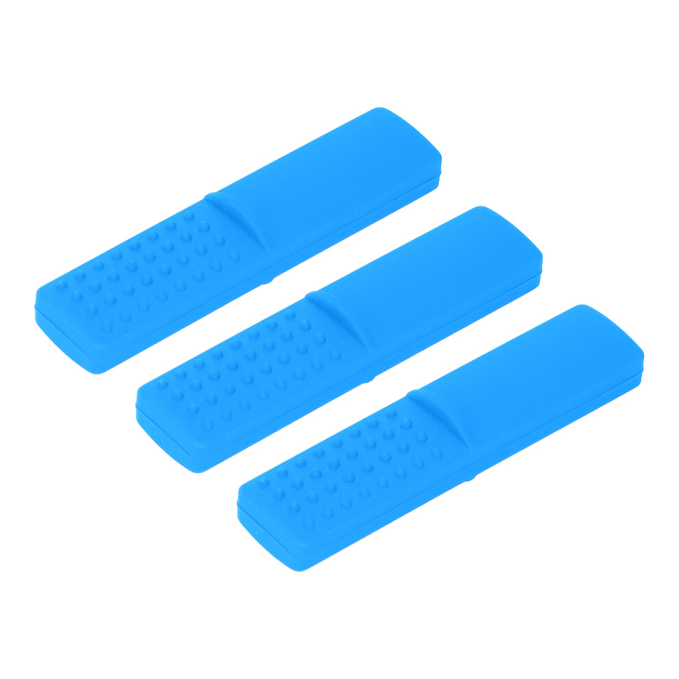 Baby Teething Toy Freezable Boilable Bpa Free Silicone Infant Teether Chewing Toy For Toddler Autism 3Pcs Blue
