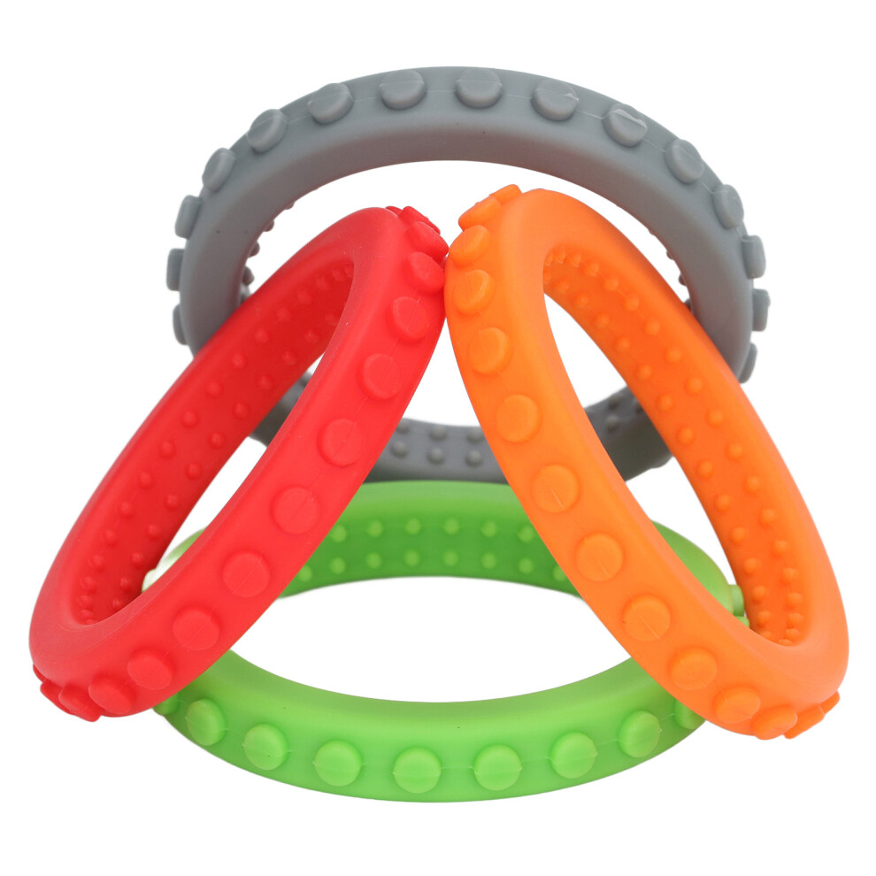 4pcs Baby Teethers Bracelet Silicone Refrigerable Heat Resistant Gum Relief Teething Toys