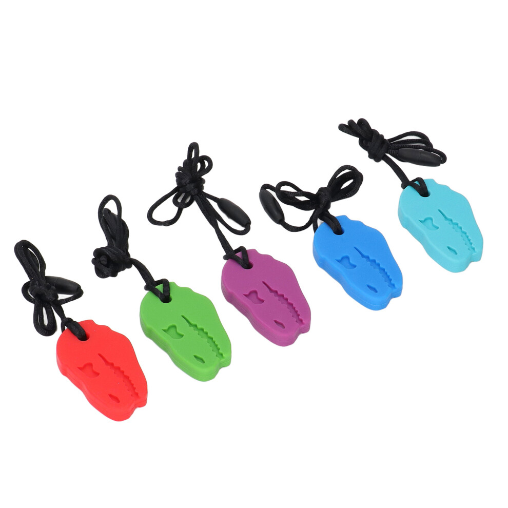 5pcs Infants Teething Necklace Silicone Exercise Senses Soothing Gum Chewing Baby Teethers for Teething Period