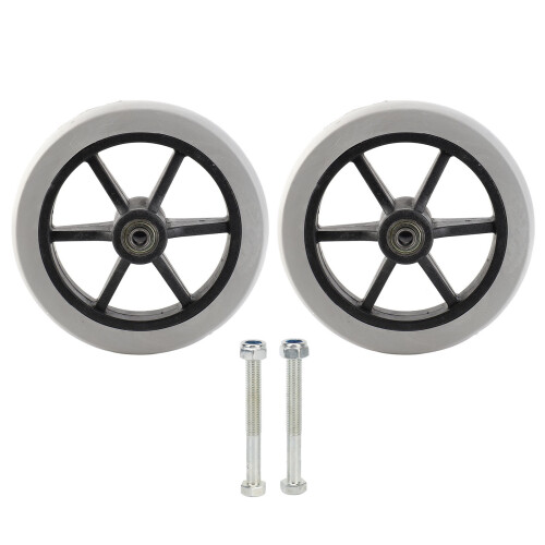 2 Stück PU-Vorderräder, 6 Zoll, für Rollstuhl, Durchmesser 15 cm 1