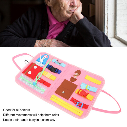 Demenz-Fidget-Decke Pink, Eine Größe Stoff 2