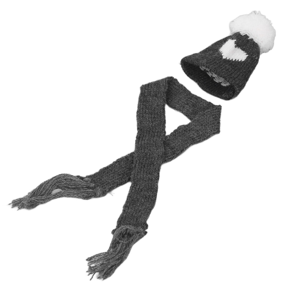 Mini Knitted Hat Scarf 1/12 Love Hat Scarf Dolls Winter Clothes for Dollhouse Accessories