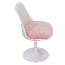 Puppenhausstuhl aus ABS, Weiß-Rosa, Maßstab 1:6, drehbar.