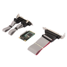Tarjeta PCIe con dos puertos RS232 y DB25 único para expansión en escritorio/servidor