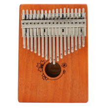 Kalimba de 17 teclas caoba patrón floral compacto