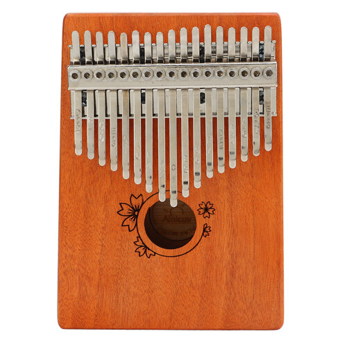 Kalimba de 17 teclas caoba patrón floral compacto