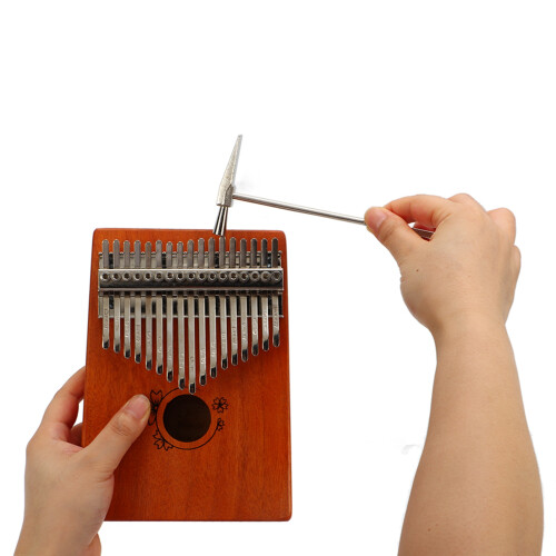 Kalimba de 17 teclas caoba patrón floral compacto 2