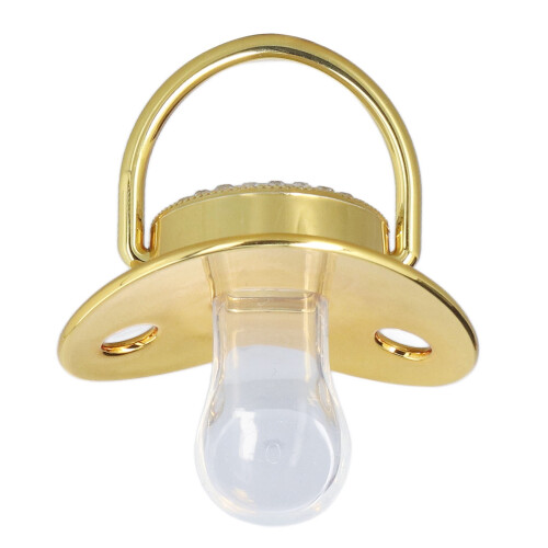 Buchstabe E Goldene Krone Schnuller 5,54,8 cm, 6–18 Monate