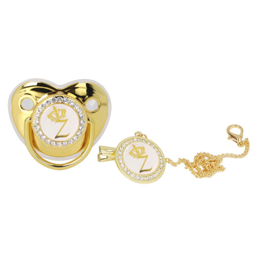 Goldene Krone Z Strass-Schnuller 5,5  4,8 cm 1