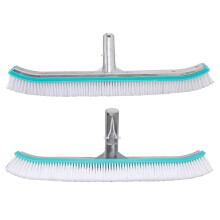 Cepillo para piscina de nylon y acero, azul lago, de 18 pulgadas, para paredes.