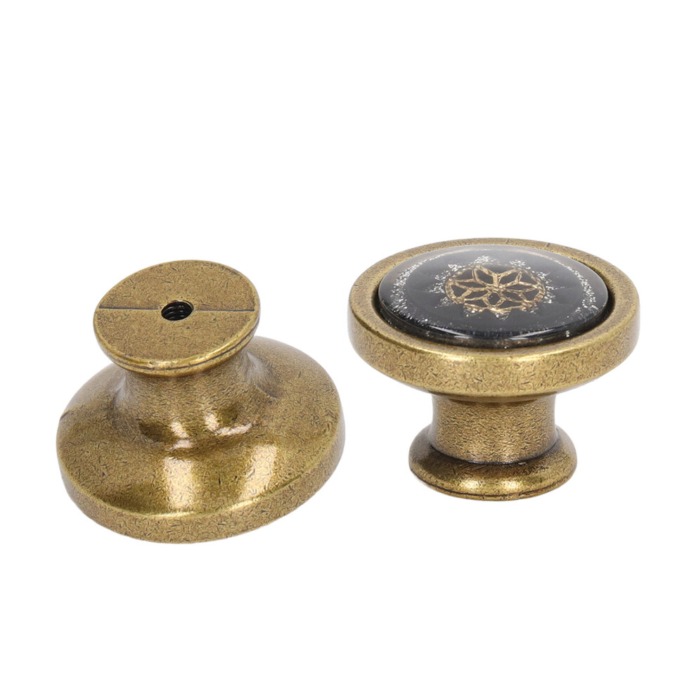 2 Sets Antique Furniture Hardware Handle Knob Zinc Alloy Round Single Hole Cabinet Door Handle Copper Black 4951320801401