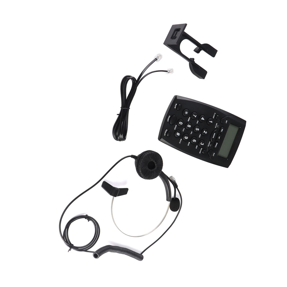Corded Headset Telephone Noise Canceling Fsk Dtmf Caller Id Dialpad Landline With Headphone For Call Center Office 7891320801568