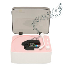 CD Player Mini Multifunctional Vintage Bluetooth Speaker CD Music Player for Home Pink
