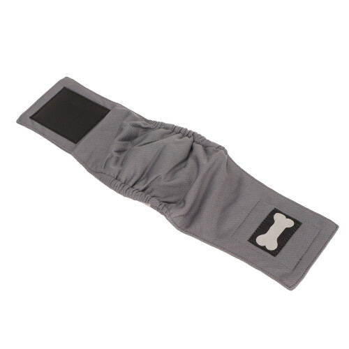 Pañal abdominal para perro macho gris talla M alta absorción 2