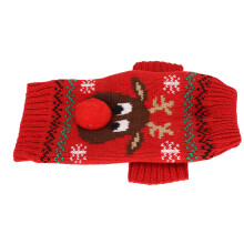 Dog Snow Sweaters Thickening New Year Christmas Dog Holiday Sweaters for Small Medium Dogs M Red