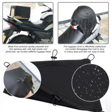 Motocicleta Portaequipajes Trasero Funda para Equipaje Impermeable Almacenamiento Elástico Asiento Negro M/L