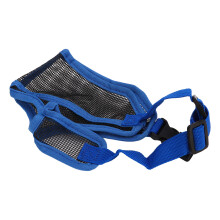 Bozal para perros de hocico corto talla S malla de nylon azul