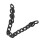 Cadena curb de aluminio 10m plateada/negra para collares 6