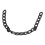 Cadena curb de aluminio 10m plateada/negra para collares 13