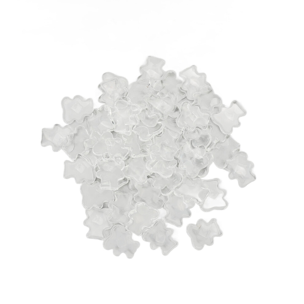 50pcs Nail Color Board Tips Water Ripple Transparent Glass Little Bear Nail Tips for Manicure