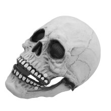Máscara de cráneo de látex con mandíbula móvil - Esqueleto de Halloween