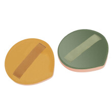 2 Stück Puderquaste-Schwamm 70 x 75mm Grün-Gelb