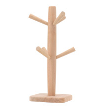Soporte en forma de árbol para tazas de café, diseño de surcos en haya, estante de almacenamiento de tazas a granel para la cocina
