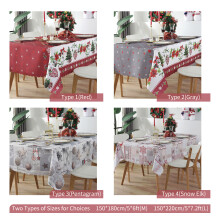5x6 pies Mantel reutilizable para mesa de Navidad, Tipo1-Rojo