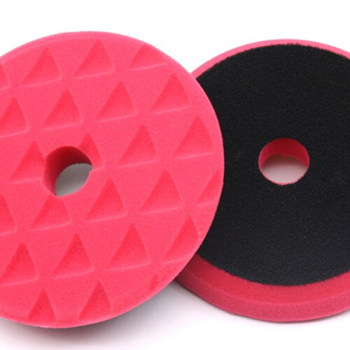 Almohadilla de pulido para automóvil de 6 pulgadas, disco esponja triangular rojo 2