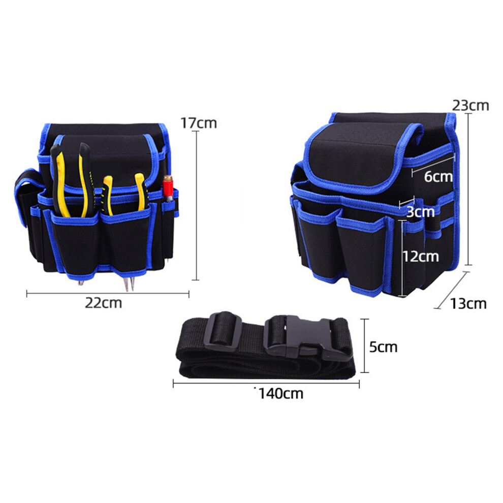 Tool Bag Multifunctional Portable Small Oxford Cloth Repair Tool Bag Electrician Bag Tool Organizers With Belt Blue L101 23X13x22cm 7691320818661