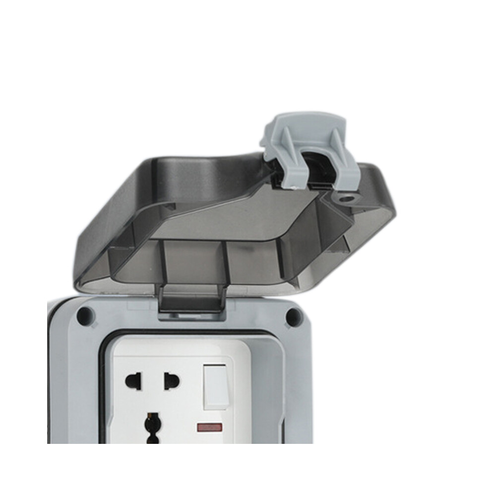 Outdoor Waterproof Socket Ip66 Corrosion Resistance Anti Splashing Wall Mounted Patio Outlet For Garden 5 Holes Uk Plug 8461320818973