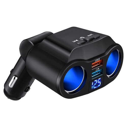 Bluetooth 2 Socket Cigarette Lighter Splitter Multifunction Car Charger Adapter with Dual USB Port 1