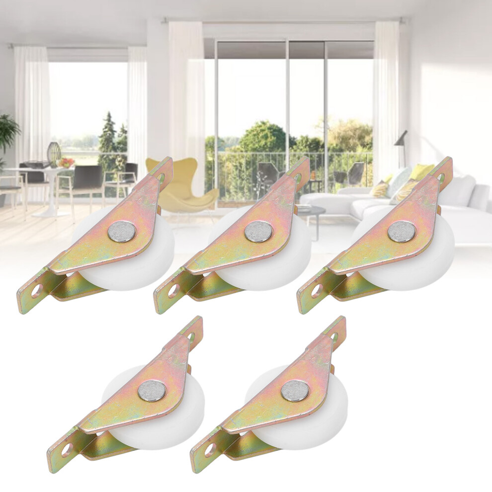 5Pcs Pulley Single Wheel Standard Smoothly Sliding Low Noise Window Pulley For Sliding Door Cabinet 30Mm 4611320826247